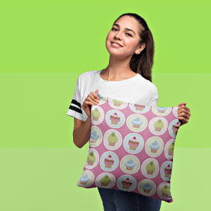 Cupcakes & Chevron Stripes Oreiller Décoratif