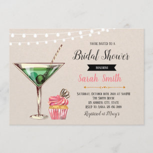 Cupcakes et cocktails invitation à la douche nupti