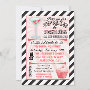 Cupcakes et Cocktails Invitations de douche nuptia