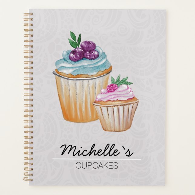 Cupcakes Et Fruits Motif Aquarelle (Devant)