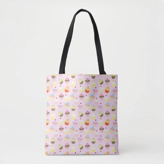 Cupcakes Motif Pastel Pink Cute Sac fourre-tout (Devant)