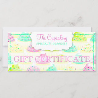 Cupcakes N Sprinkings Custom Cadeau Certificate