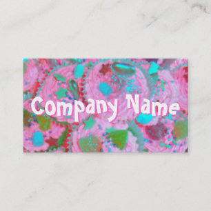 Cupcakes rose texte avant carte de visite blanc
