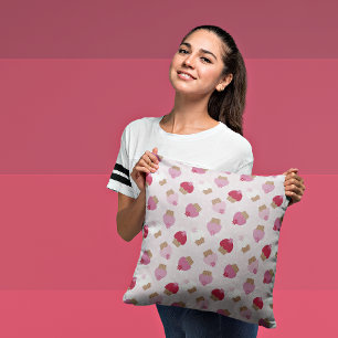 Cupcakes Roses & Grilles Oreiller Décoratif