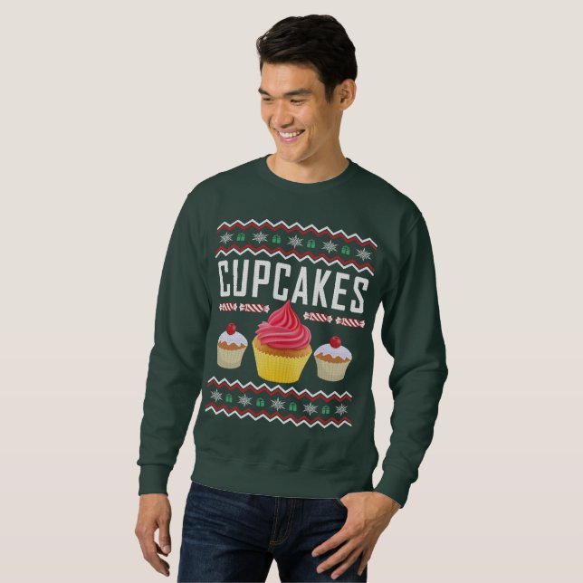 Cupcakes Sweat de Noël moche (Devant entier)
