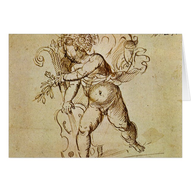 Cupid avec un violon par Domenico Campagnola (Devant horizontal)