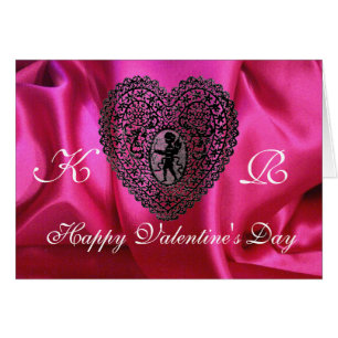 CUPID LACE COEUR SOIE CLOTH FUCHSIA, Rose Noir