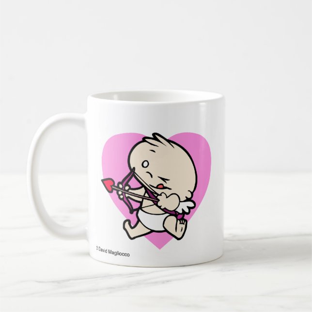 Cupidon de bébé visant pour des tasses d'amour (Gauche)