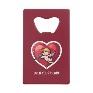 Cupidon sur le coeur rouge