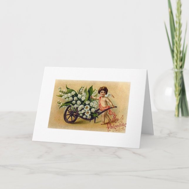 Cupidon victorien avec la carte de Saint-Valentin (Devant)