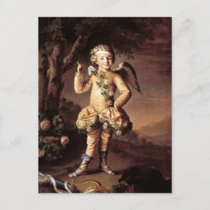 Cupidon vintage et carte postale de Valentine de