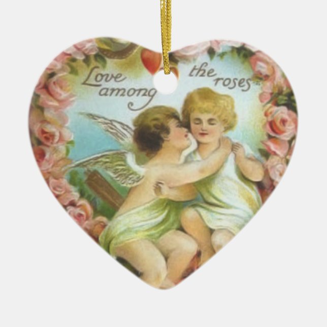 Cupidons vintages Ornement Saint Valentin (Devant)