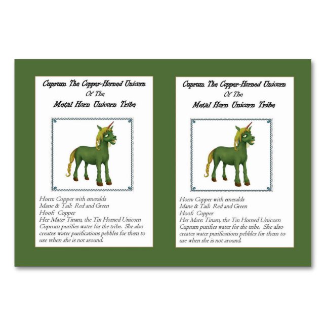 Cuprum La Carte De Commerce Unicorne À Corne De Cu (Devant)