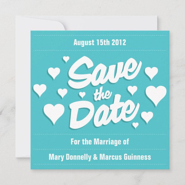 Curacao Sauvez la date Coeurs Invitation (Devant)
