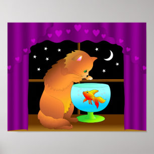 curieuse affiche de chat