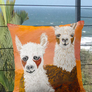 Curieux lamas contre Oreiller Ciel d'Or