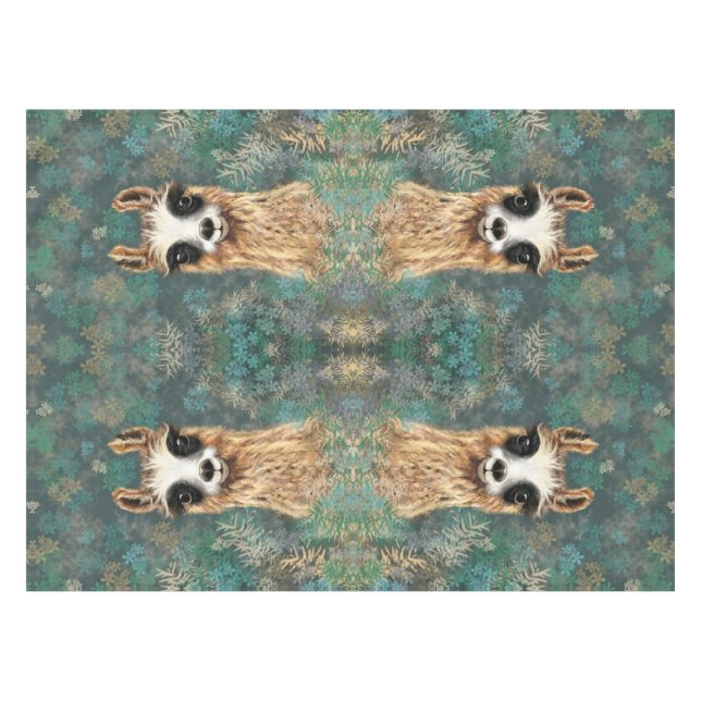 Curieux Llama Drôle Nappe (Devant (Horizontal))