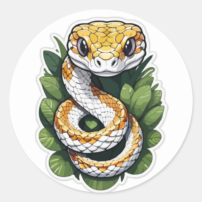 Curieux Sticker Python - Une surprise Slithering (Devant)