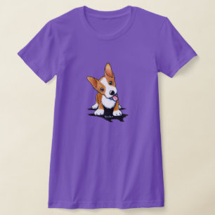 Curieux T-shirt Chiot Corgi