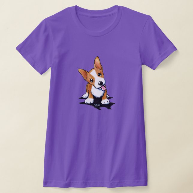 Curieux T-shirt Chiot Corgi (Poser)