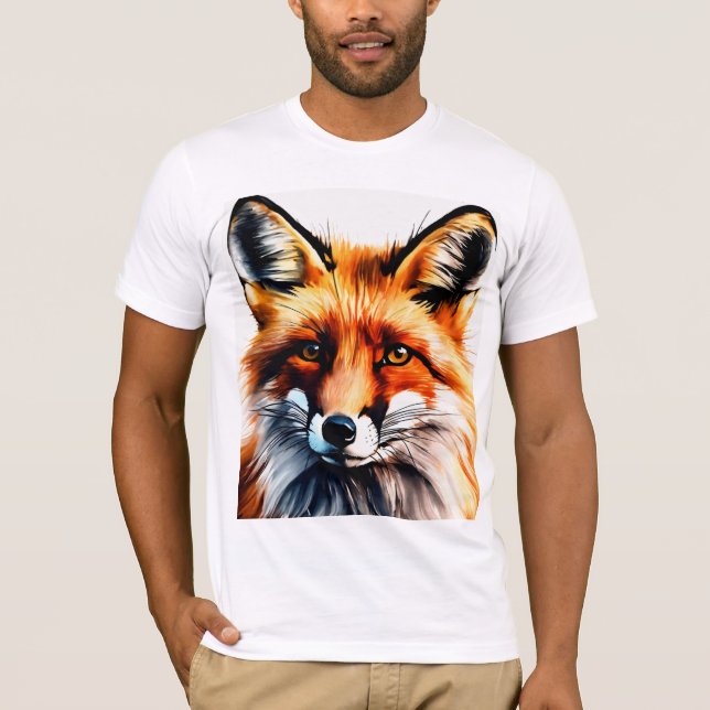 Curieux T-Shirt Peeking Renard Rouge (Devant)