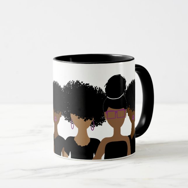 Curl Girl Trio {Pourcentage} mug (Devant droit)