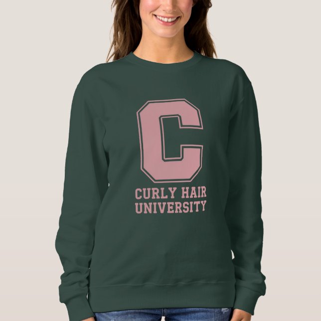 "Curly Hair University" Custom College Sweatshirt (Devant)