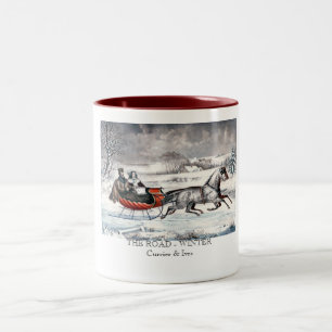 Currier et Ives - tasse - la ROUTE, HIVER
