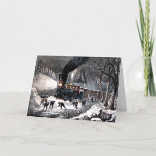 Currier & Ives - Carte de voeux - Snowbound
