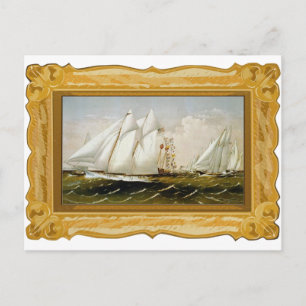 Currier & Ives : course de yachts carte postale