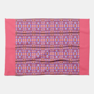 Curvy Plaid folk serviette de cuisine abstraite