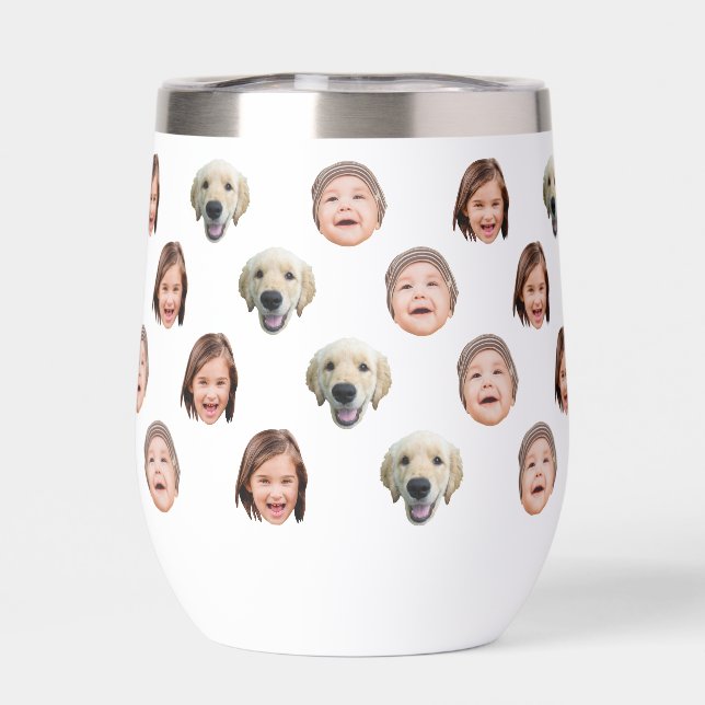 Custom 11 oz Funny Baby Kids Family Face 3 Photos (Arrière)