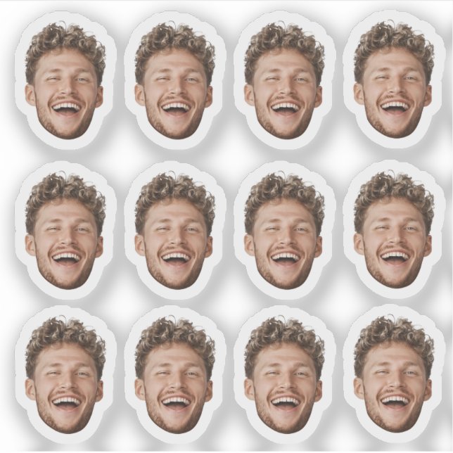 Custom 12 Face Sticker – Funny Personalized Photo (Devant)