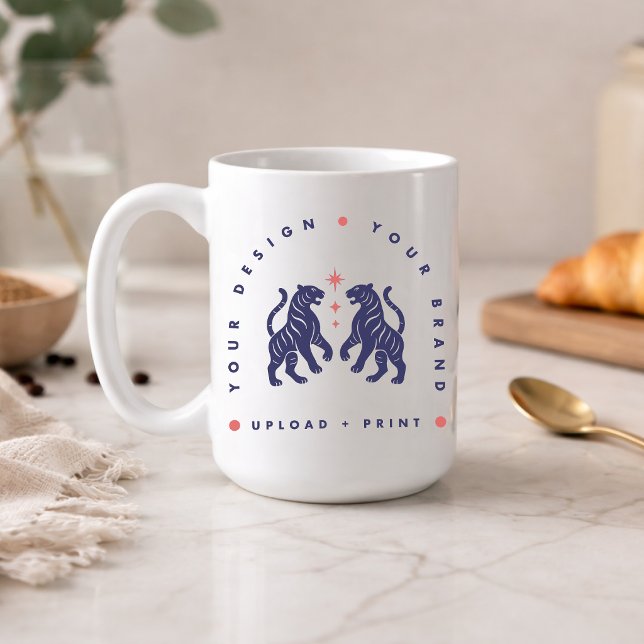 Custom 15oz Coffee Mug | Your Design Upload Mugs (Upload your artwork and turn this 15oz coffee mug into custom brand merch or a stylish gift)