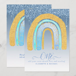 CUSTOM 1er anniversaire BLUE Silver Parties scinti