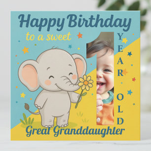 Custom 1er Anniversaire Elephant Sweet Votre Carte