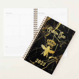 Custom 2022 QUEEN BEE Gold Marble Indaté Mensuel