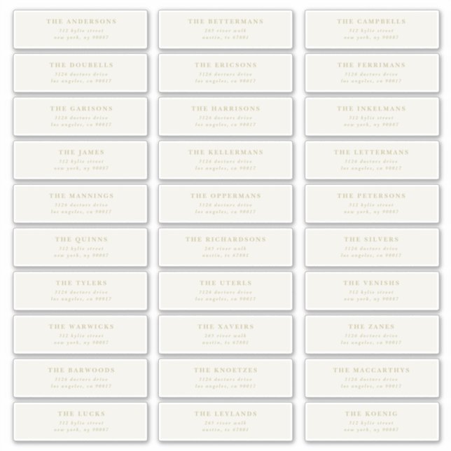 Custom 30 x Individual Editable Address Stickers (Devant)