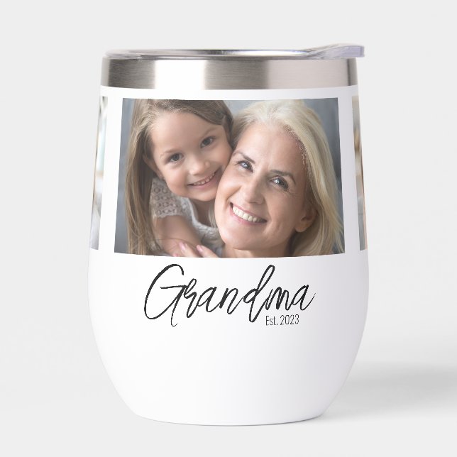 Custom 3 Photo Grandma Established Year (Gauche)