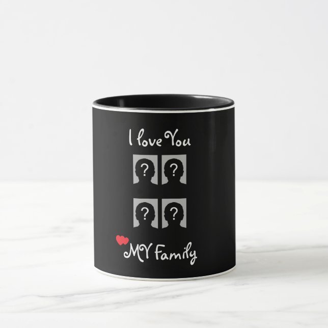 Custom 4 Photo Collage I Love You My Family Mug  (Centre)