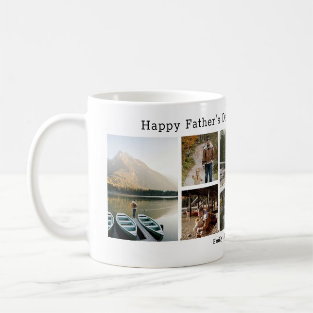 Custom 7 Photo We Love You Papa Mug personnalisé (Gauche)