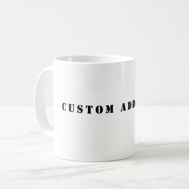 Custom Add Text Coffee Mug (Devant gauche)