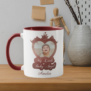 Custom Baby Photo Little Angel Red Mug