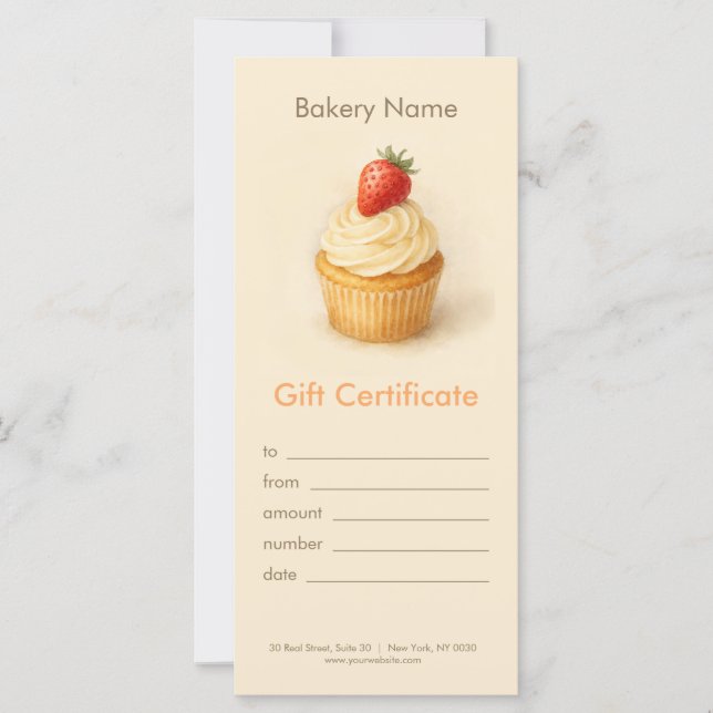Custom Bakery Gift Certificate  (Devant)