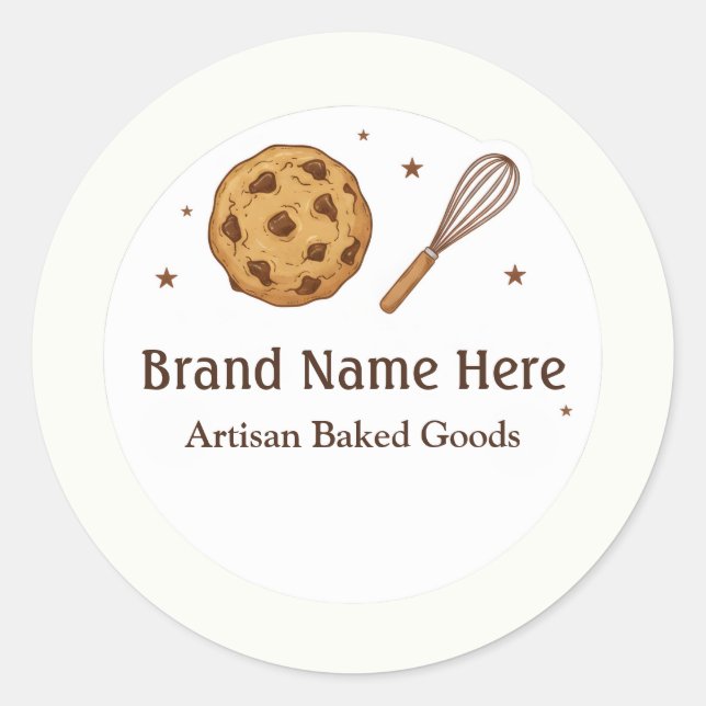 Custom Bakery logo Sticker - Cookie & Whisk deisgn (Devant)