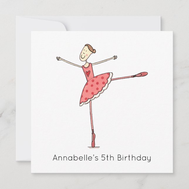 Custom Ballerina Birthday Invitation (Devant)