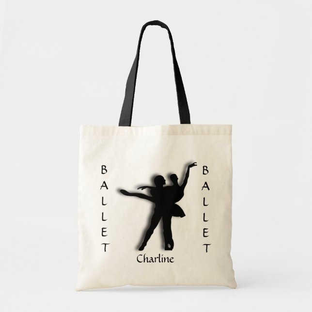 Custom Ballet Silhouette Tote Bag (Devant)