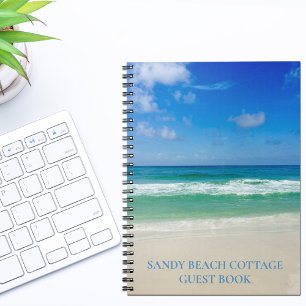 Custom Beach House Livre d'invité Ocean Photo Carn