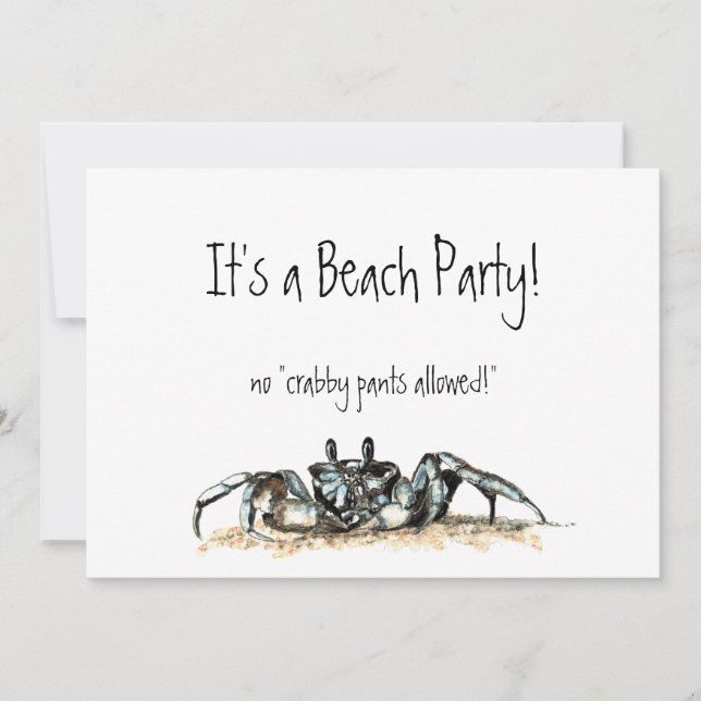 Custom Beach Party Invitation pas de pantalon de c (Devant)