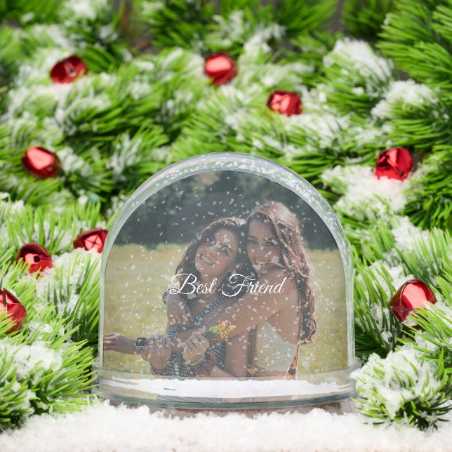 Custom “Best Friend” Snow Globe – Your Own Photo (Noël)